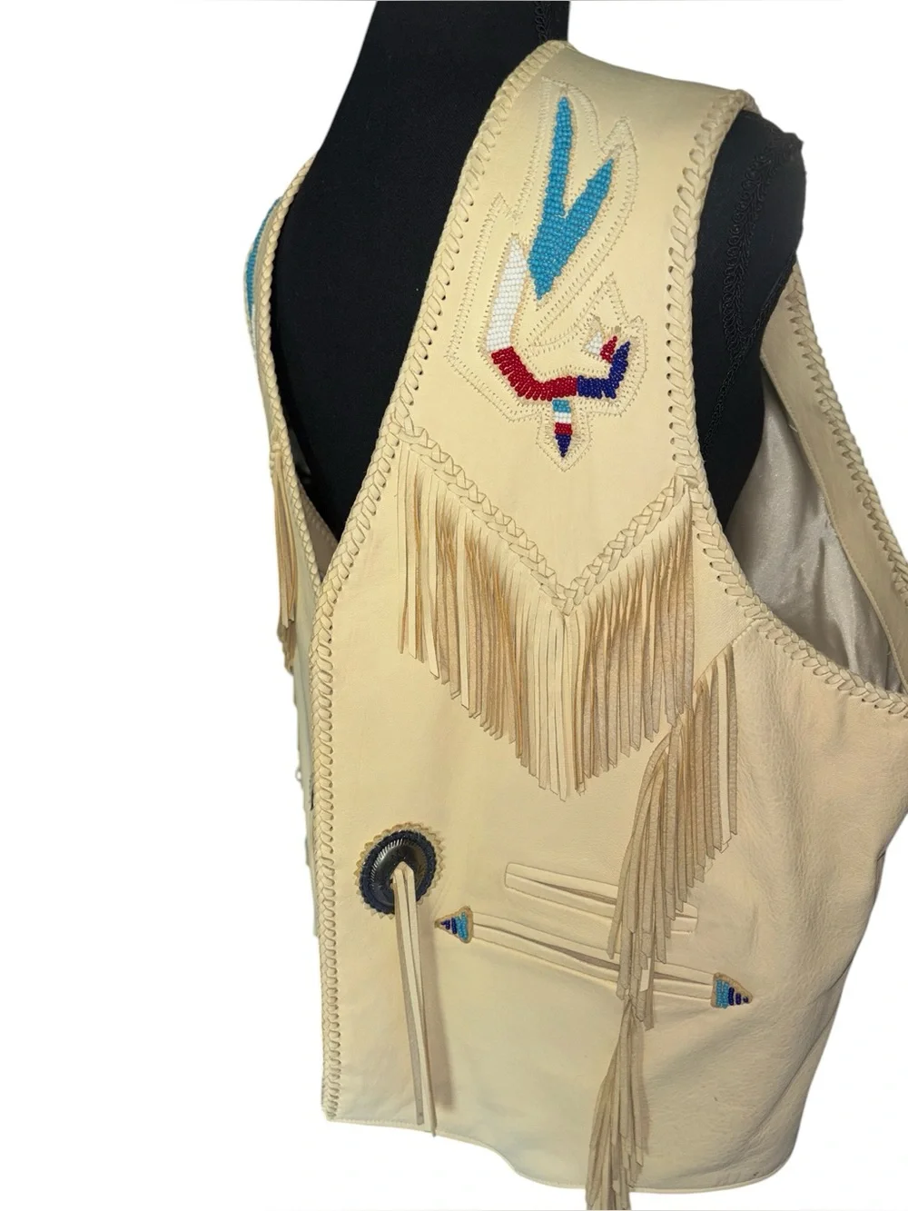 Arturo by Chambers genuine Leather Vest Southwestern/Native American Motif